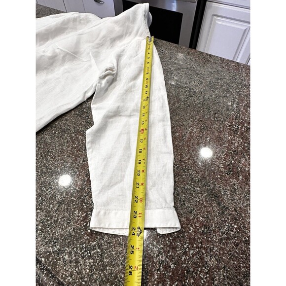 LL Bean Linen Tunic Top 3X Pleated Button Long Sleeves Resort Cruise 100% Linen - Picture 7 of 12